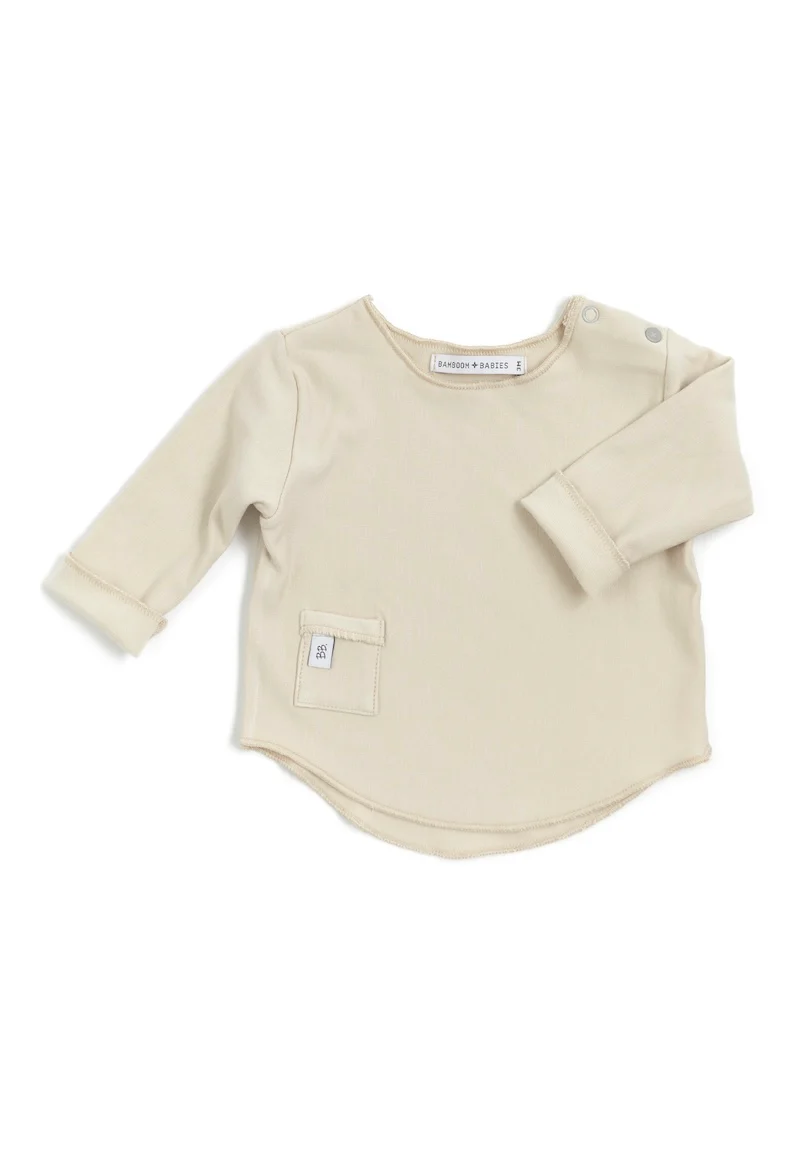 Bamboom - bambusowa bluzka niemowlęca z długim rękawem Pure khaki