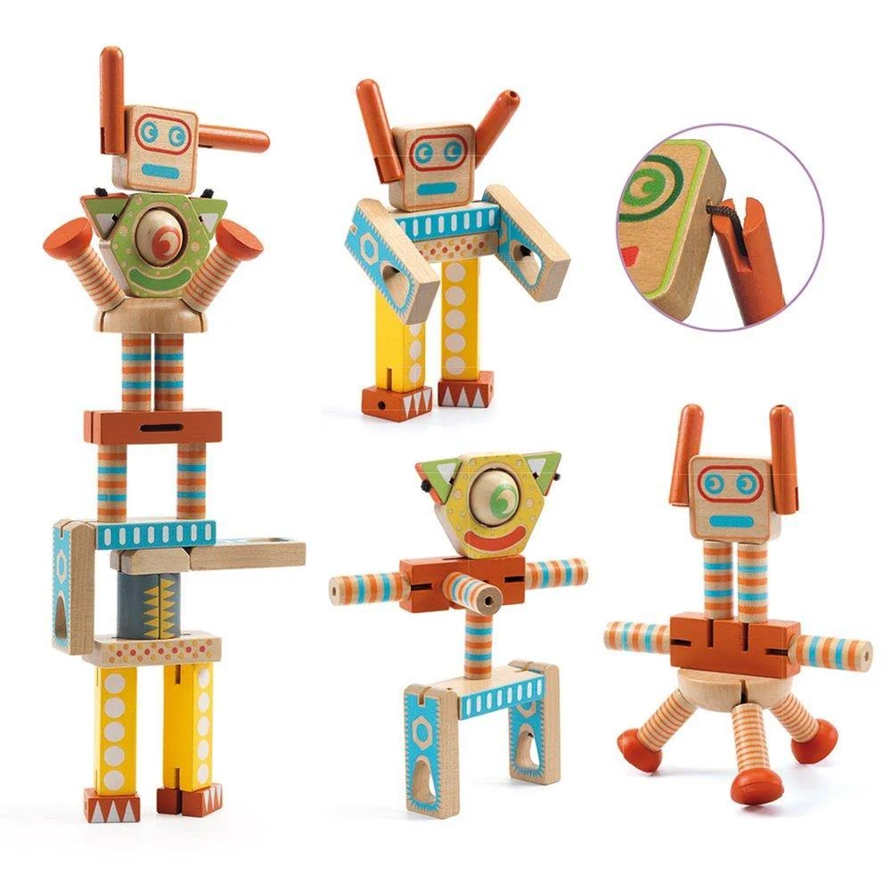 Djeco - drewniany robot ZE ELASTOROBOT 
