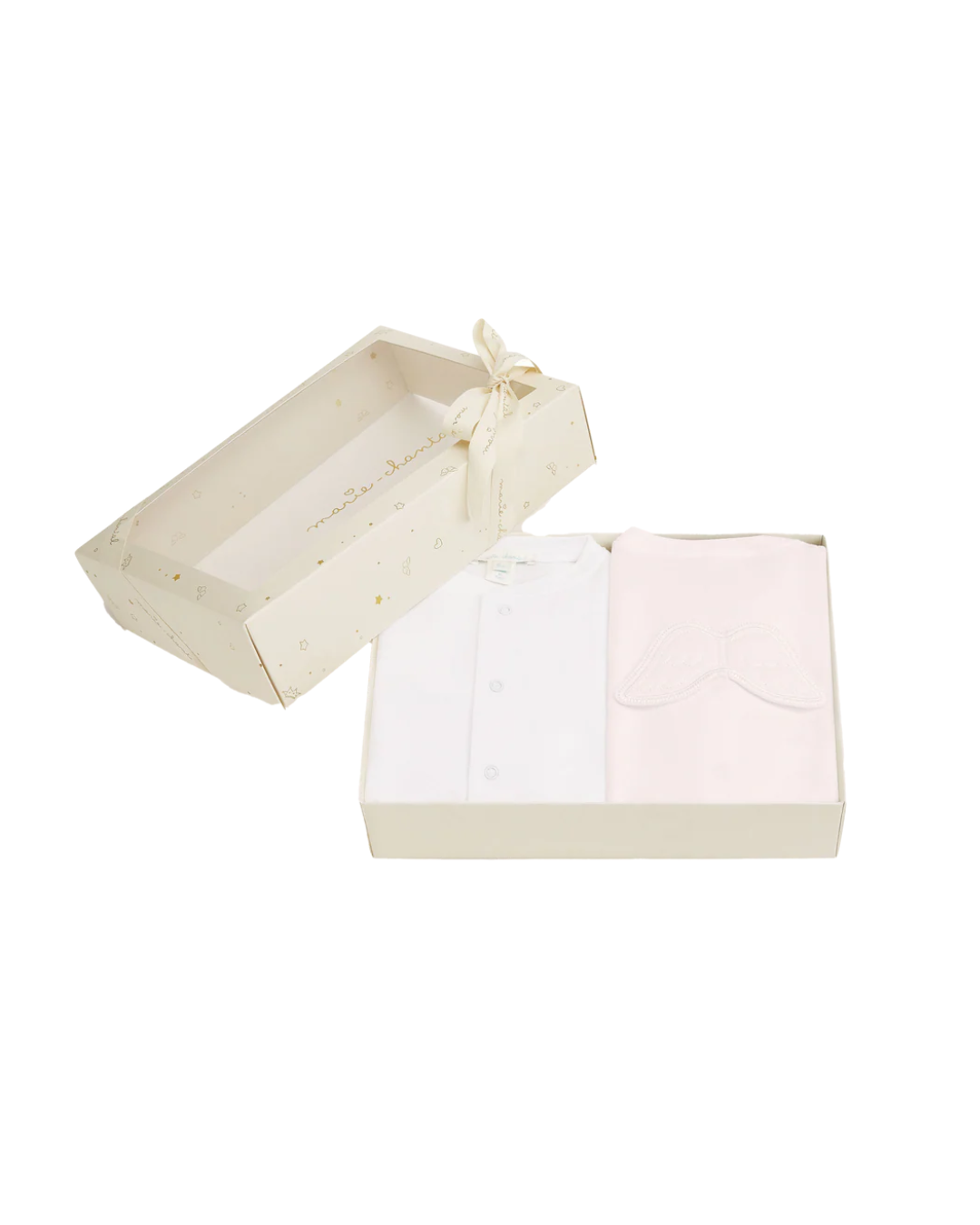 Zestaw 2 pajacyków niemowlęcych Marie-Chantal Pointelle Angel Wing Różowy