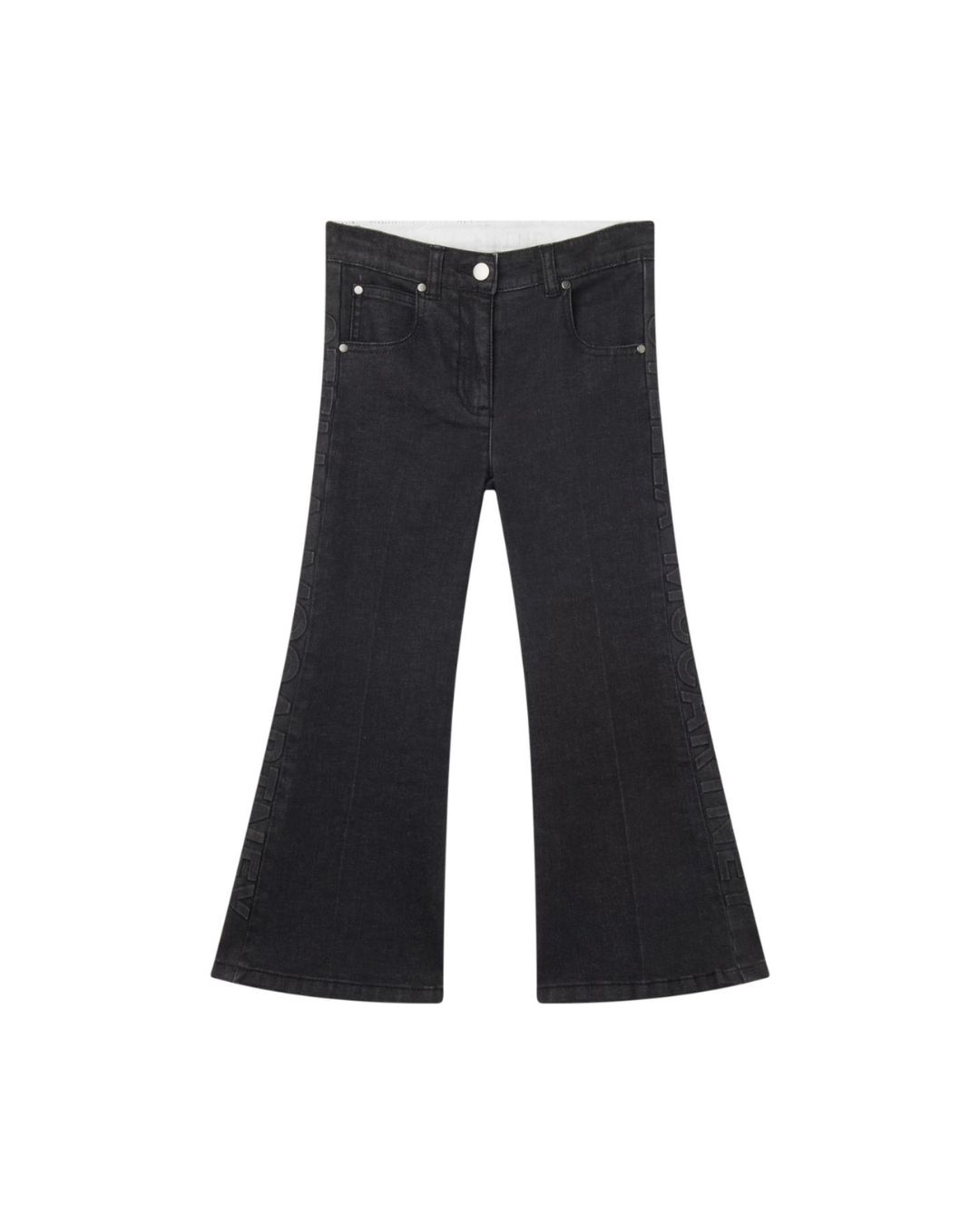 Stella McCartney - spodnie z rozszerzaną nogawką dziewczęce Denim Stretch Trousers w/Logo Tape