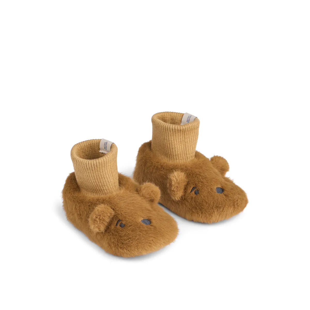 Liewood - kapcie niemowlęce misie Beth Bear Golden Caramel