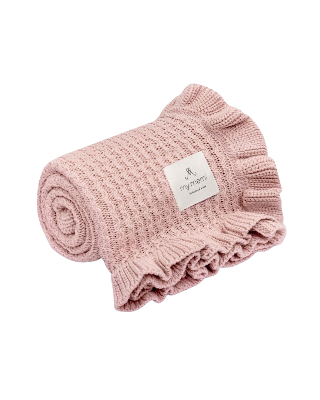 My Memi - kocyk bambusowy z falbanką 85x105 Powder Pink