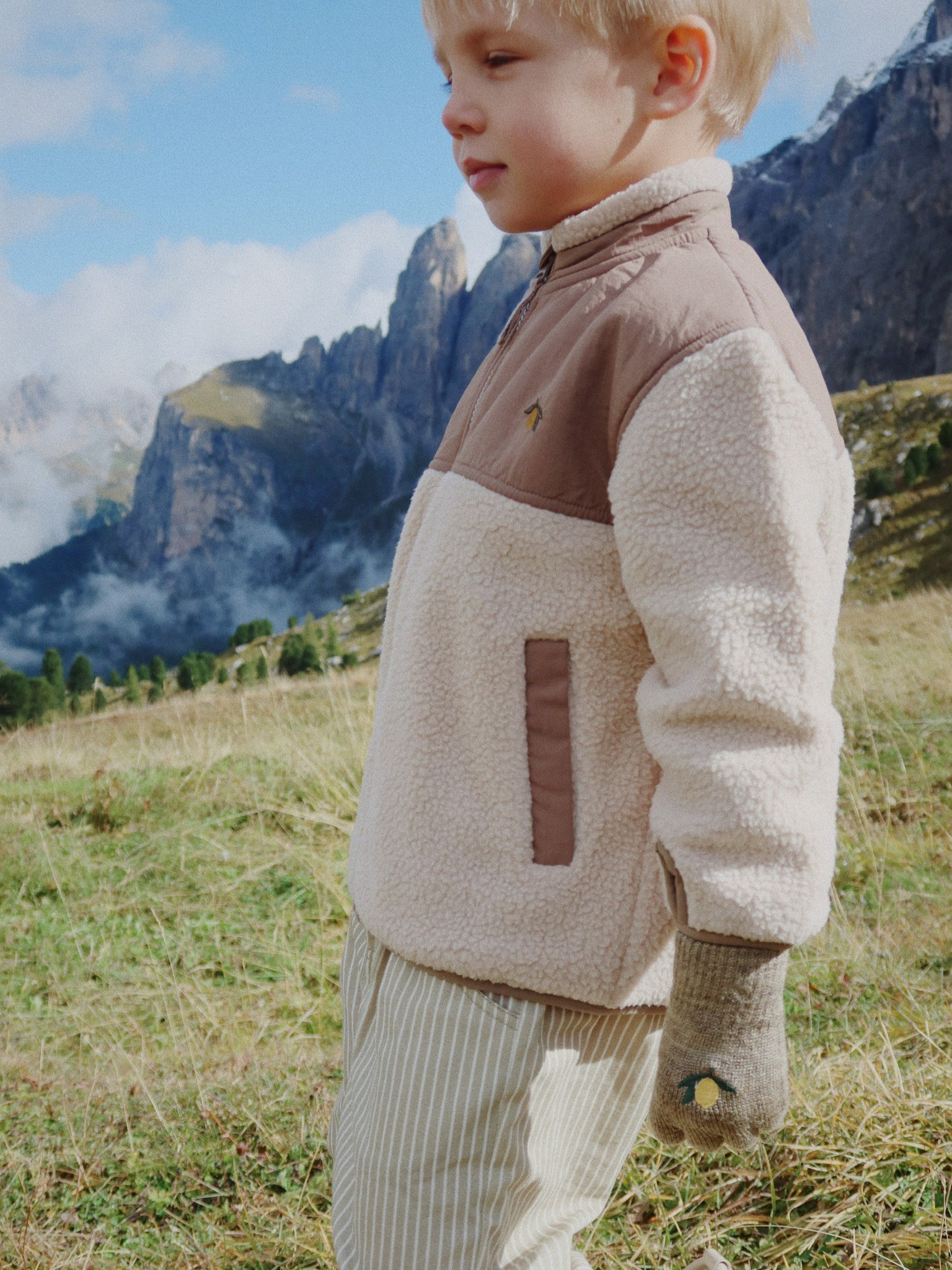 Konges Sløjd - kurtka dziecięca Flynn Fleece Jacket GRS Oxford Tan