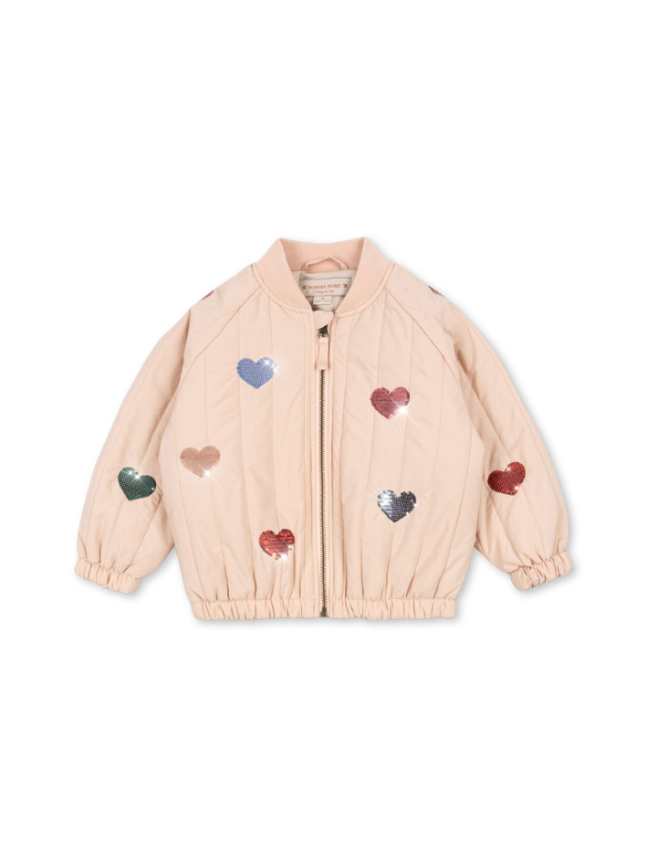 Konges Sløjd - pikowana kurtka bomberka Juno Sequin Bomber Jacket Cameo Rose