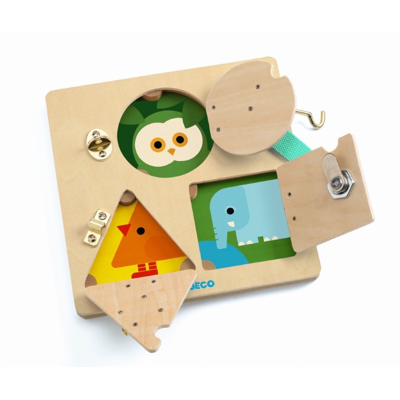 Djeco - drewniana tabliczka manualna LockBasic 