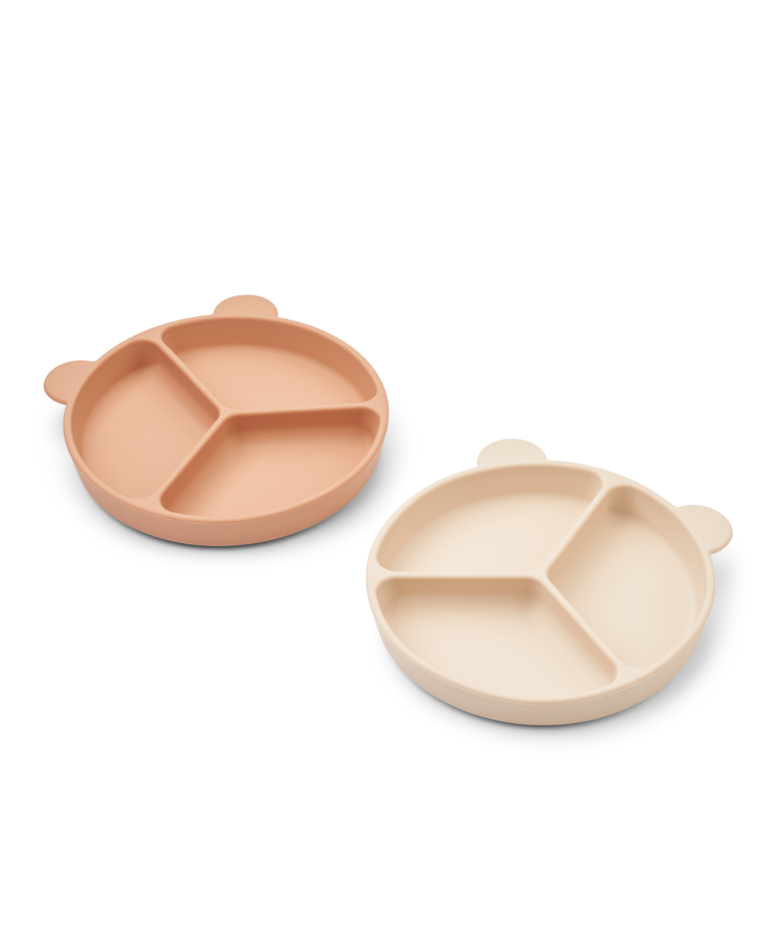 Liewood - talerzyki silikonowe z podziałkami Stacy Divider Suction Plate 2-Pack Tuscany Rose