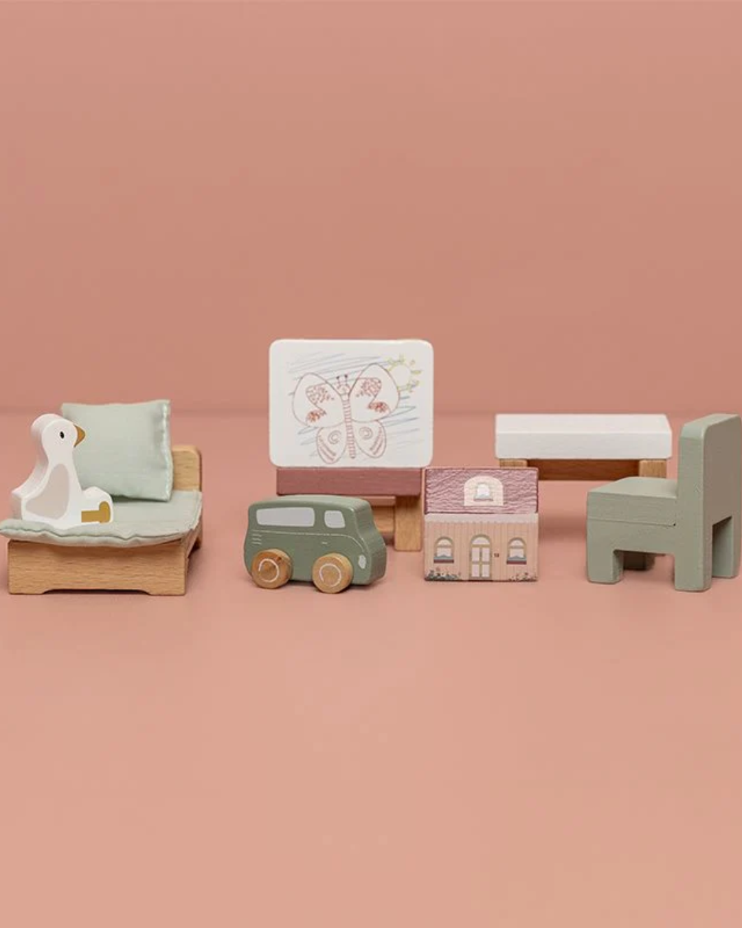 Zestaw do domku dla lalek Little Dutch pokój dziecięcy FSC Zestaw do domku dla lalek Little Dutch pokój dziecięcy FSC