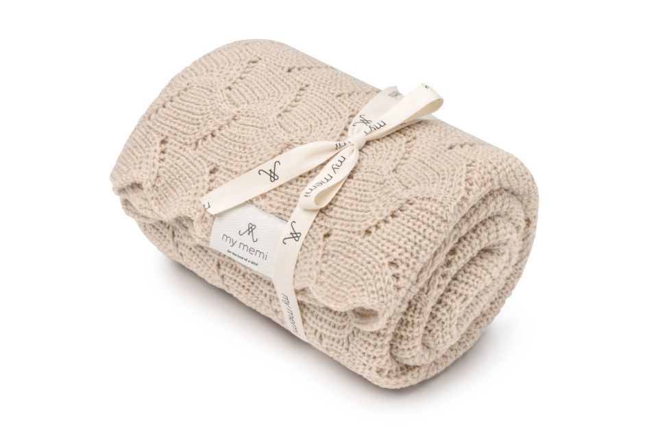 My Memi - otulacz ze 100% wełny merino premium collection Warm Beige