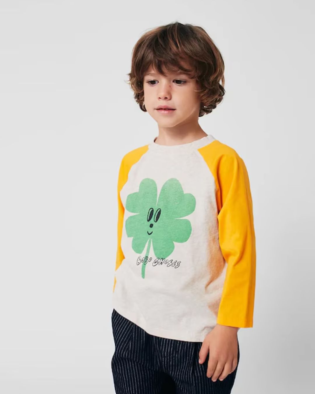 BOBO CHOSES - koszulka niemowlęca z długim rękawem Lucky Clover