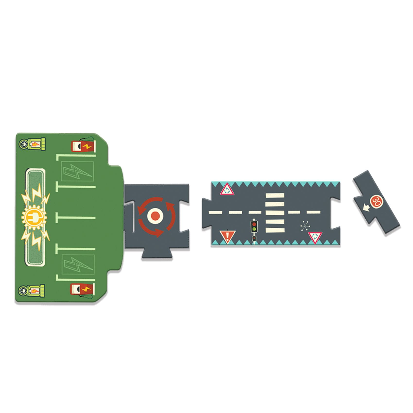 Djeco - kartonowe puzzle droga Crazy motors