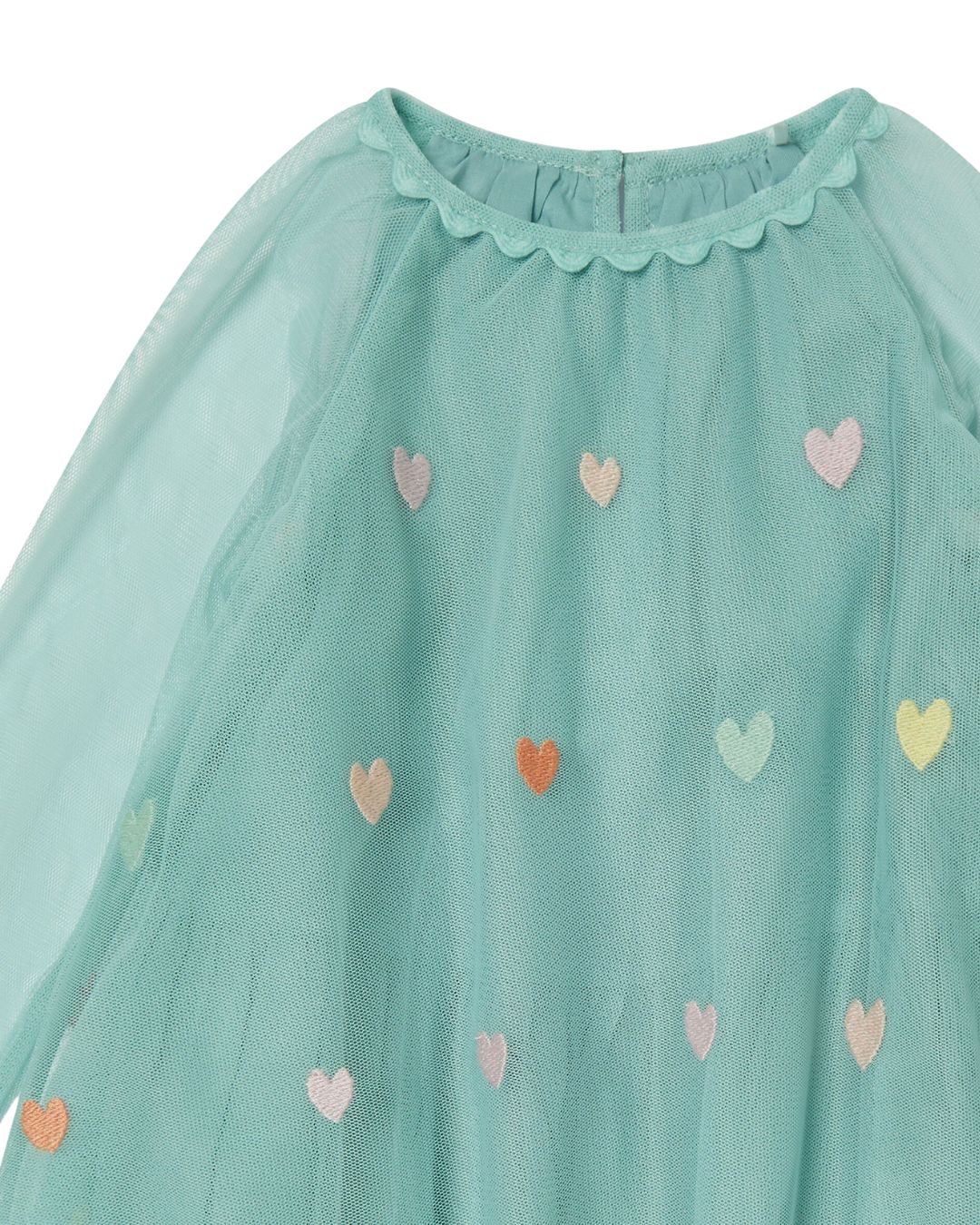 Stella McCartney - tiulowa sukienka z haftowanymi serduszkami Stella McCartney - tiulowa sukienka z haftowanymi serduszkami