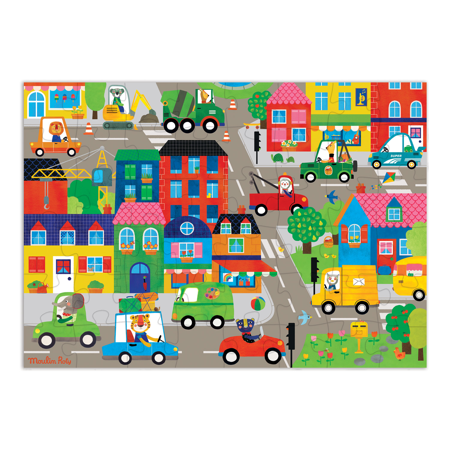Moulin Roty - puzzle 48 elementów W mieście