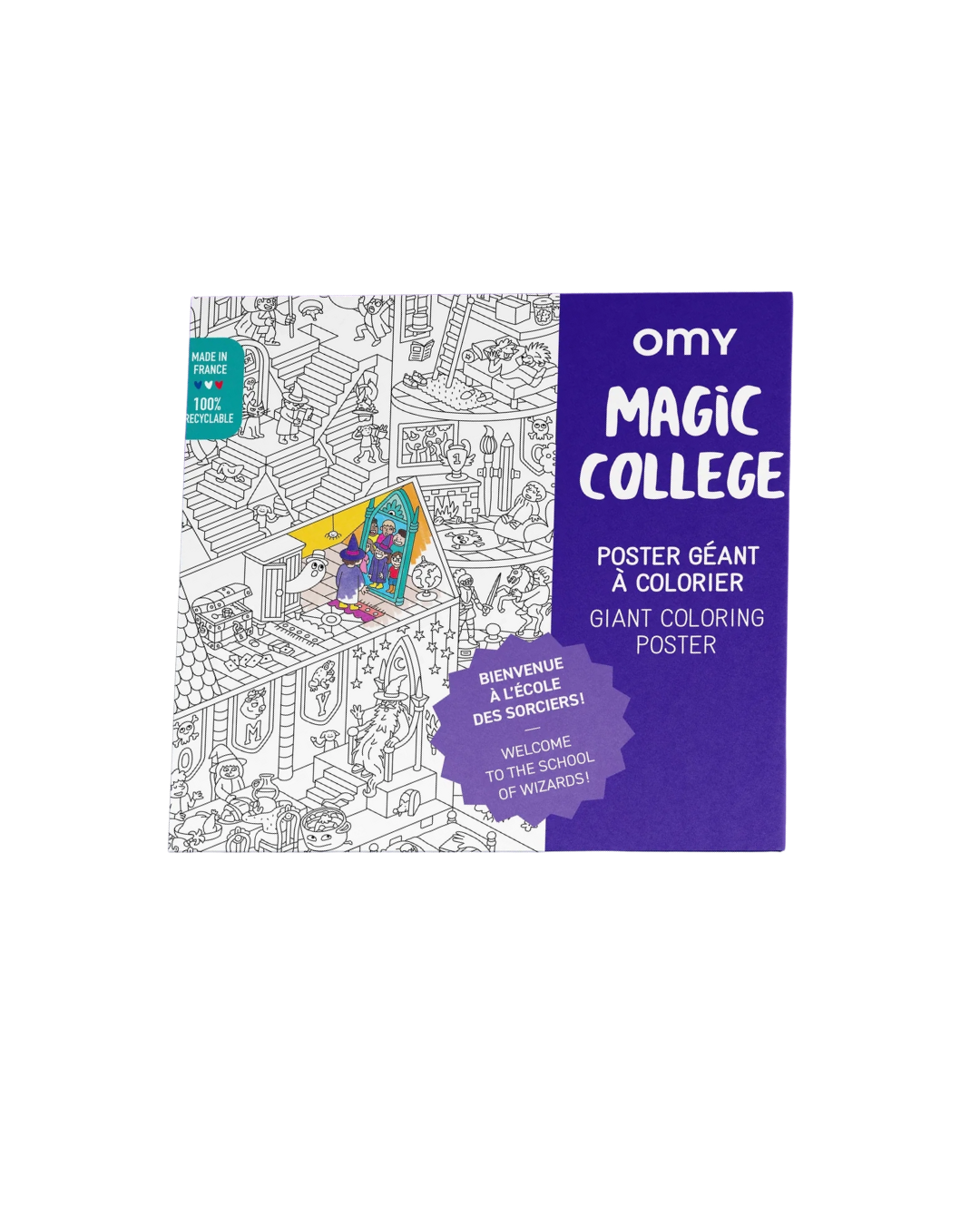 Omy - gigantyczna kolorowanka 100x70 Magiczna Uczelnia
