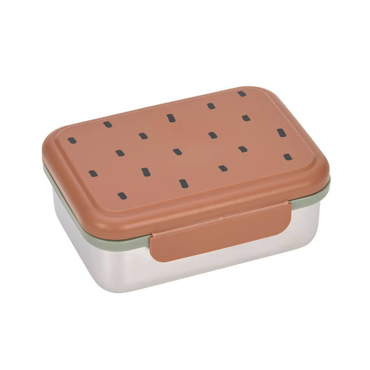 Lassig - lunchbox ze stali nierdzewnej Happy Prints karmelowy