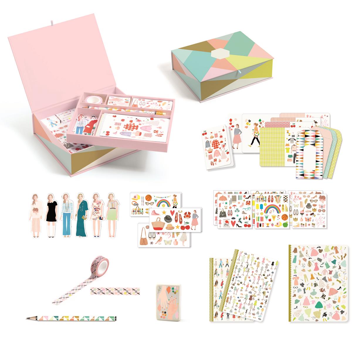 Djeco - zestaw papierniczy dla dzieci w kuferku Tinou