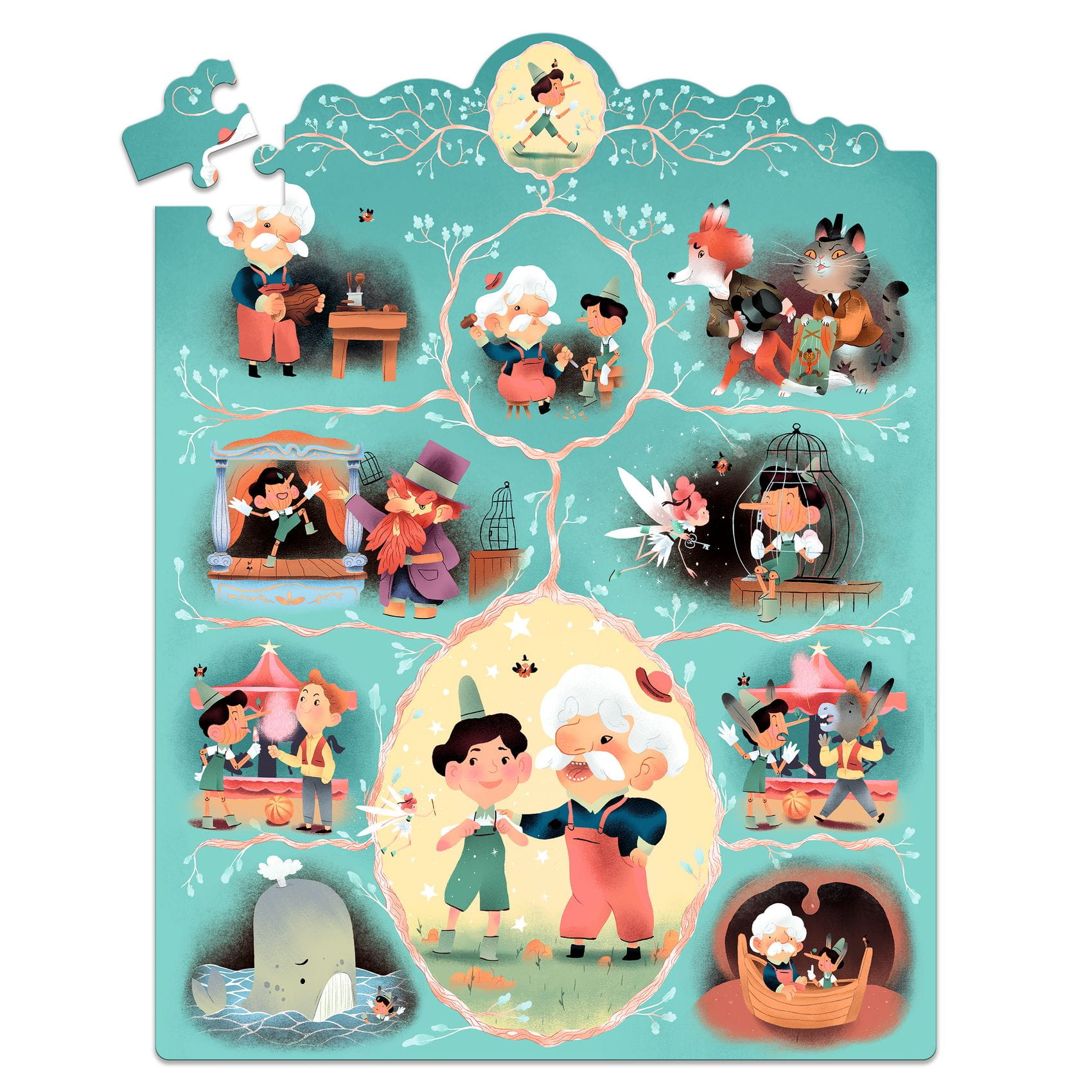 Djeco - puzzle Pinokio 54 elementy