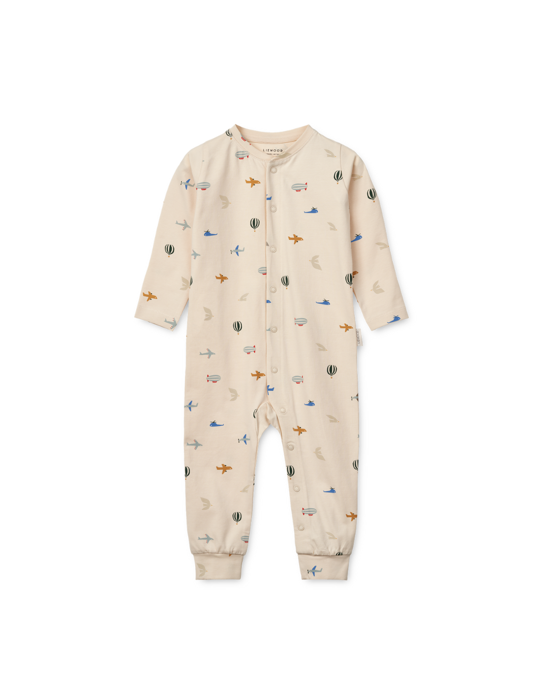 Liewood - pajacyk śpioszki niemowlęce Birk Printed aviator ecru