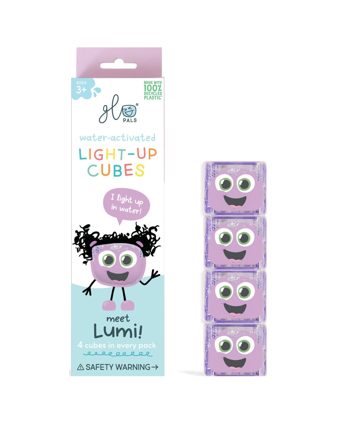 Glo Pals - zabawka do kąpieli fioletowe kostki sensoryczne świecące w wodzie Lumi