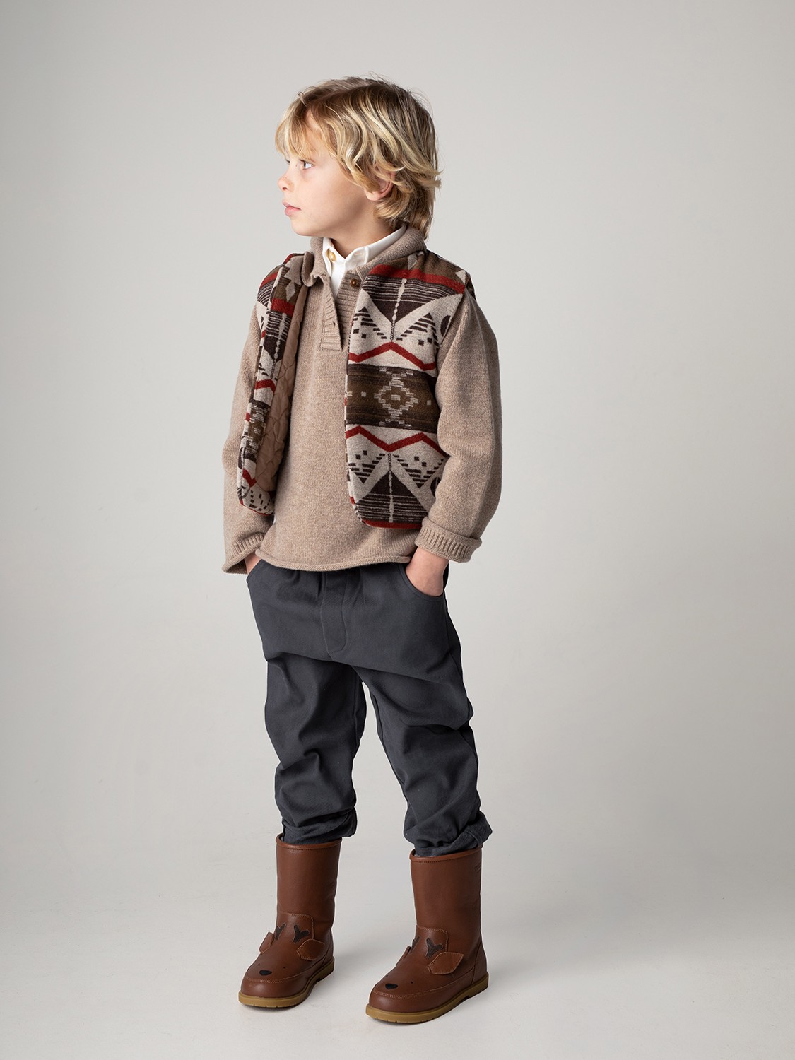 Donsje - spodnie dziecięce Olb Trousers Cloudy Grey