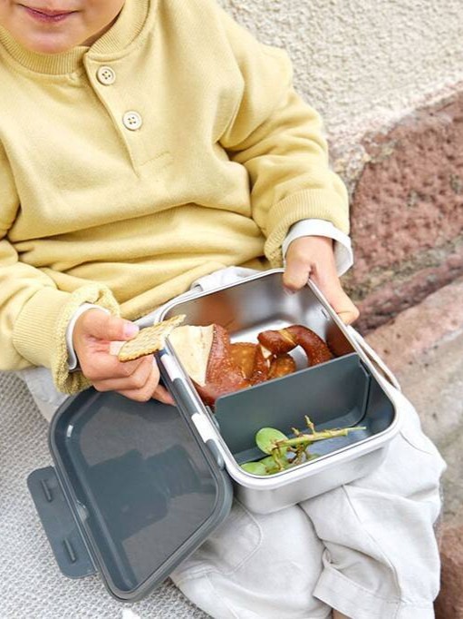 Lassig - lunchbox ze stali nierdzewnej Happy Prints granatowy