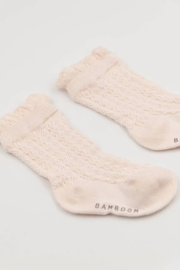 Bamboom - bambusowe skarpetki ażurowe jasnoróżowe