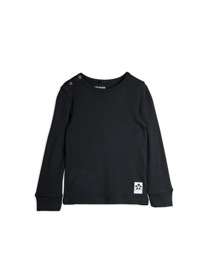 Mini Rodini - koszulka z długim rękawem Modal Rib Long Sleeve Black