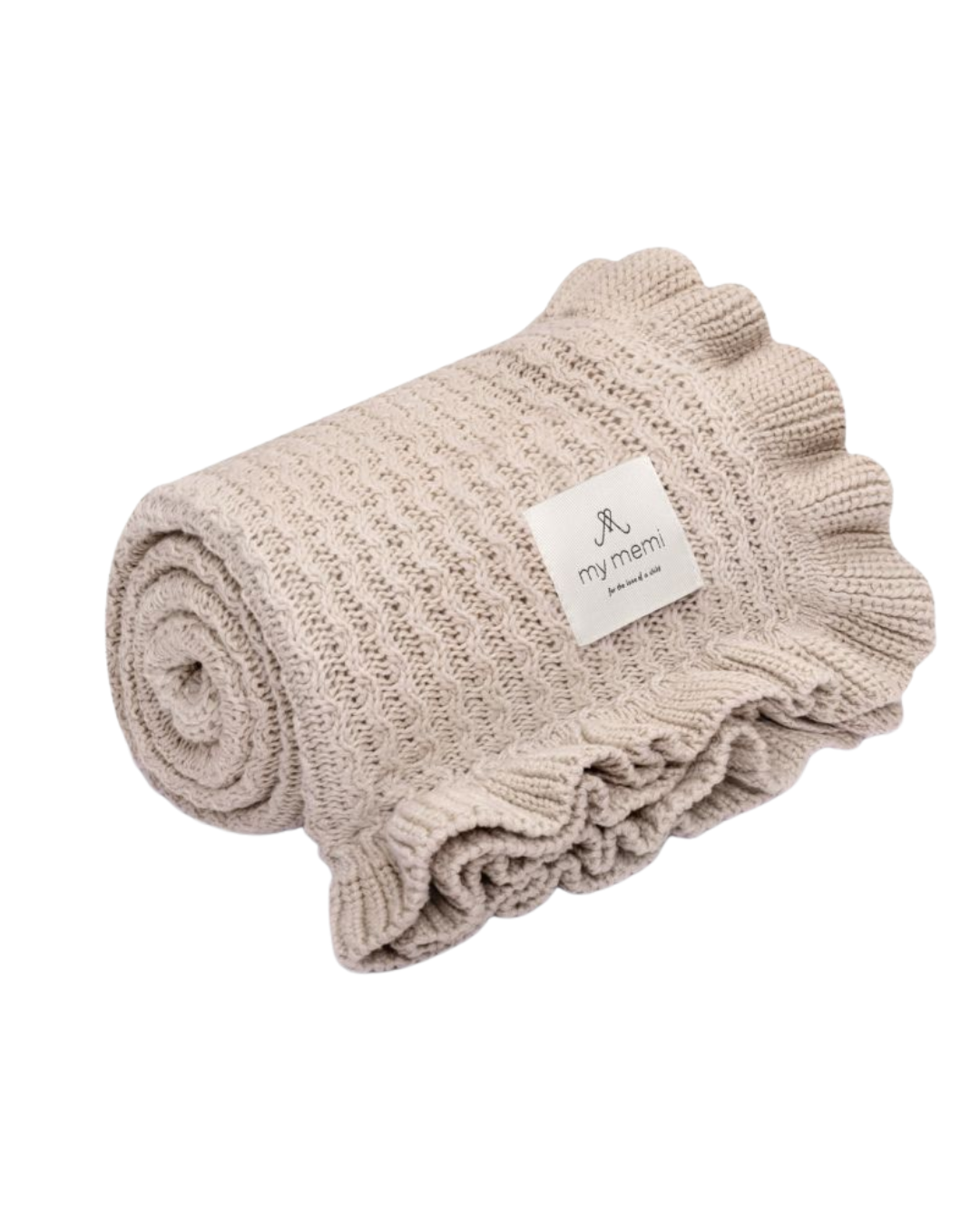 My Memi - kocyk bambusowy z falbanką 85x105 Light Beige