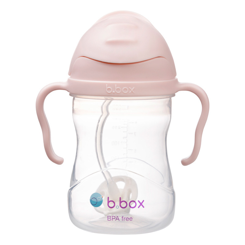B.box - bidon dla dzieci - kubek niekapek ze słomką 240 ml blush