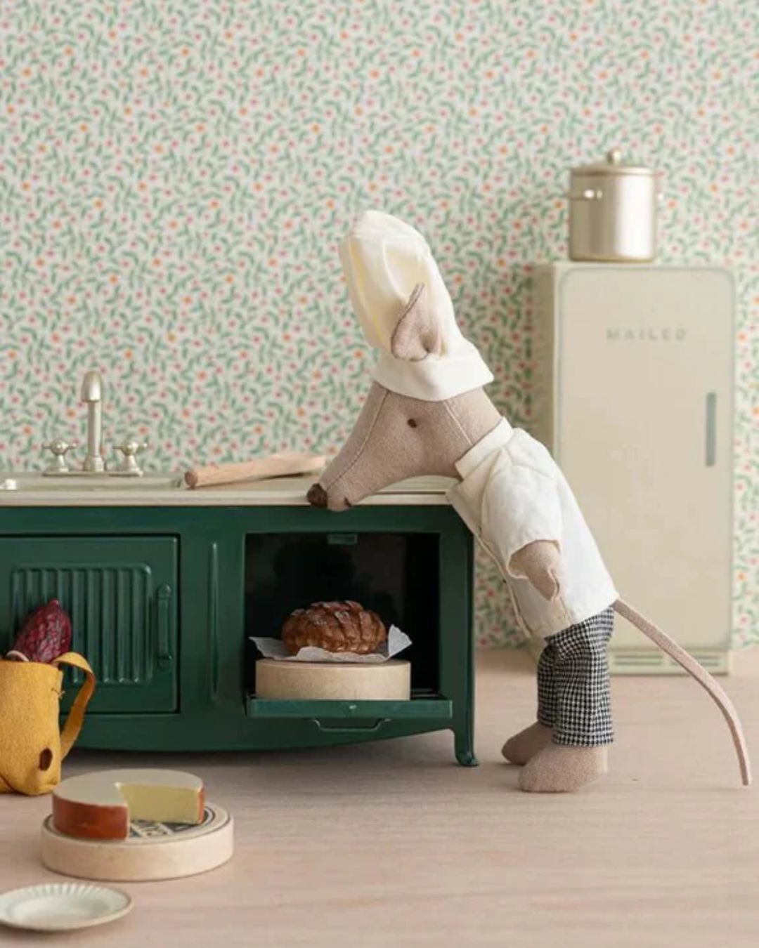 Maileg - kuchnia metalowa kitchen mouse ciemna zieleń