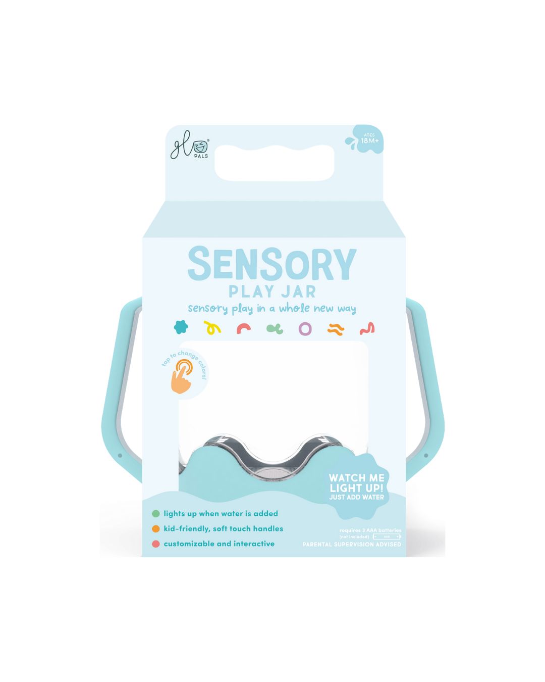Glo Pals - słoik sensoryczny do napełnienia wodą błękitny