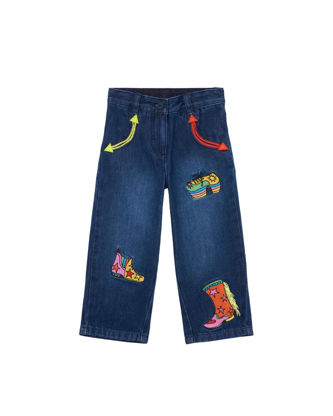 Spodnie jeansowe Stella McCartney z haftowanymi butami Spodnie jeansowe Stella McCartney z haftowanymi butami