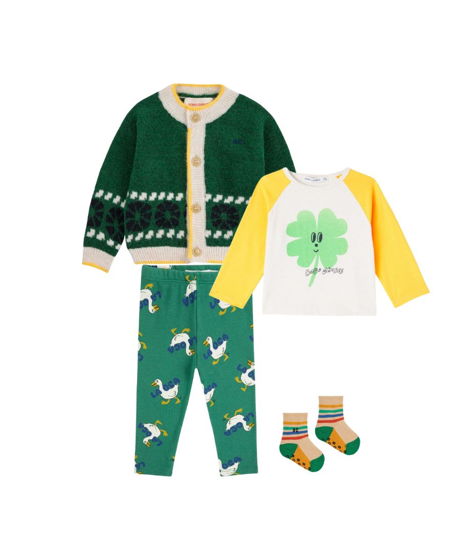 BOBO CHOSES - stylizacja niemowlęca Green Luck