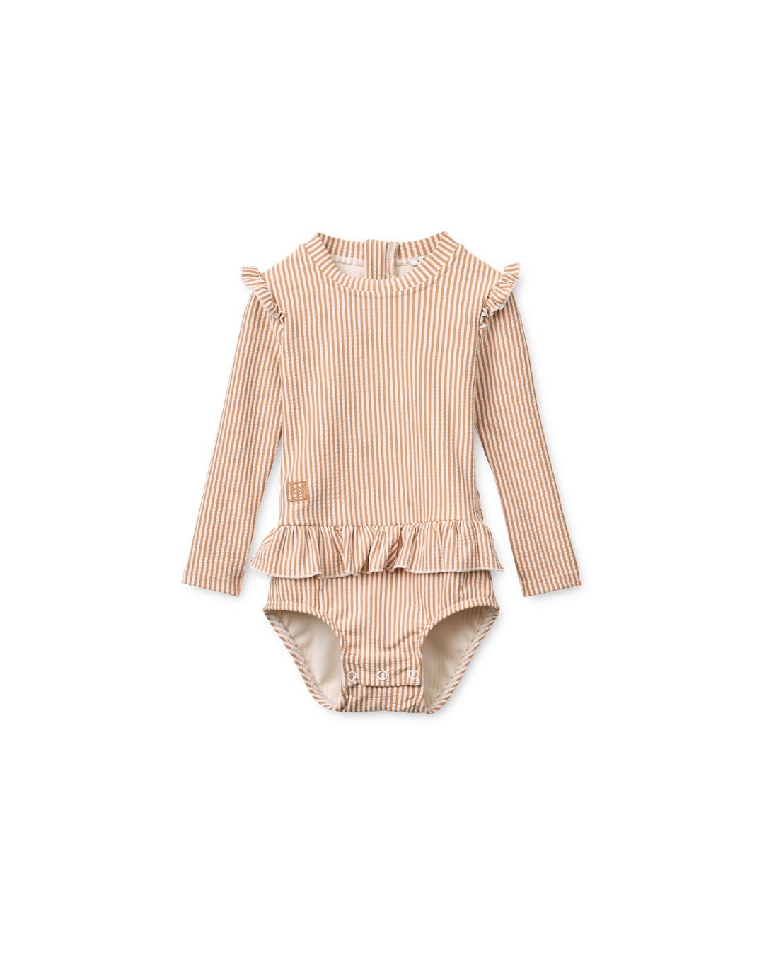 Liewood - kostium kąpielowy z długim rękawem UV Sille Baby Seersucker pale tuscany creme de la creme