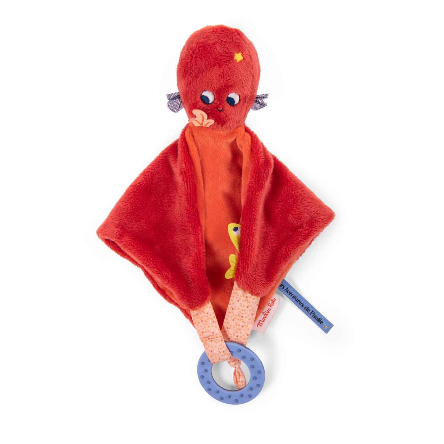 Moulin Roty - Maskotka / przytulaczek z gryzakiem Ośmiornica 27 cm