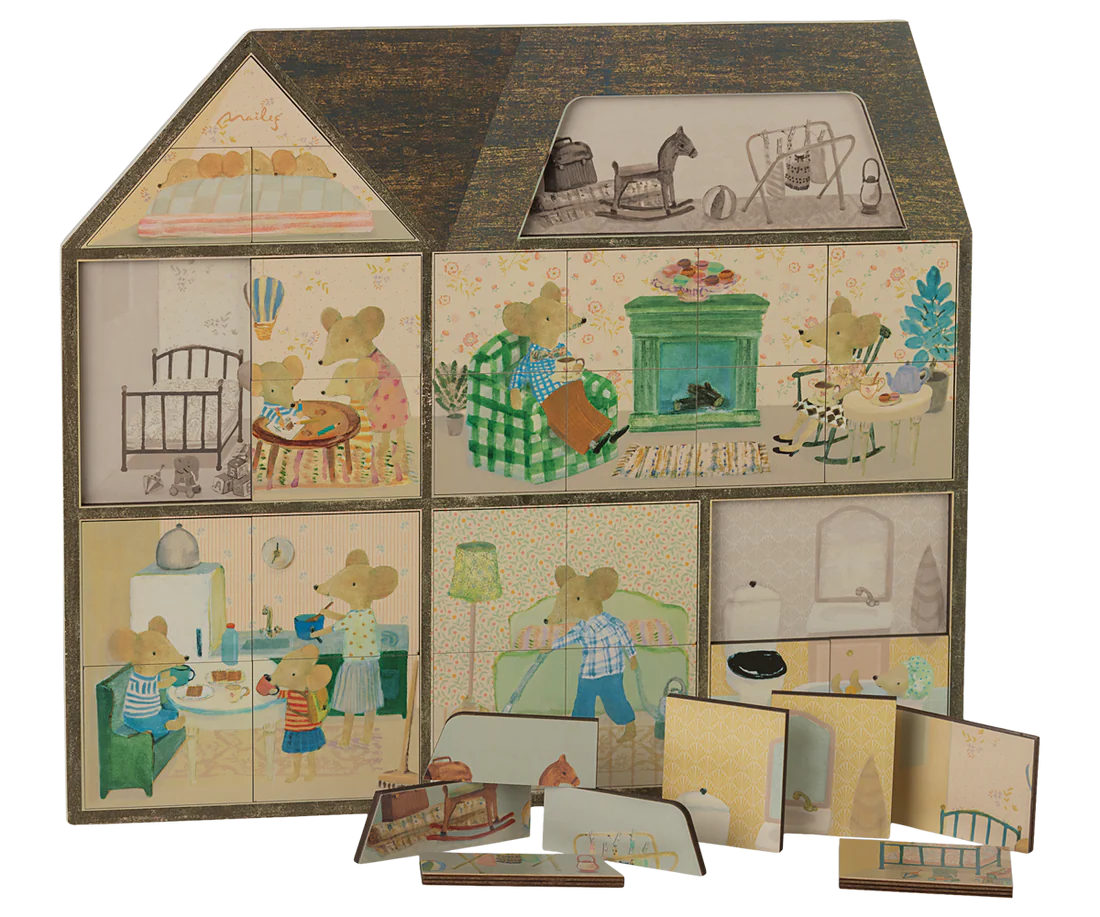 Maileg - puzzle Farmhouse z mysią dziurą