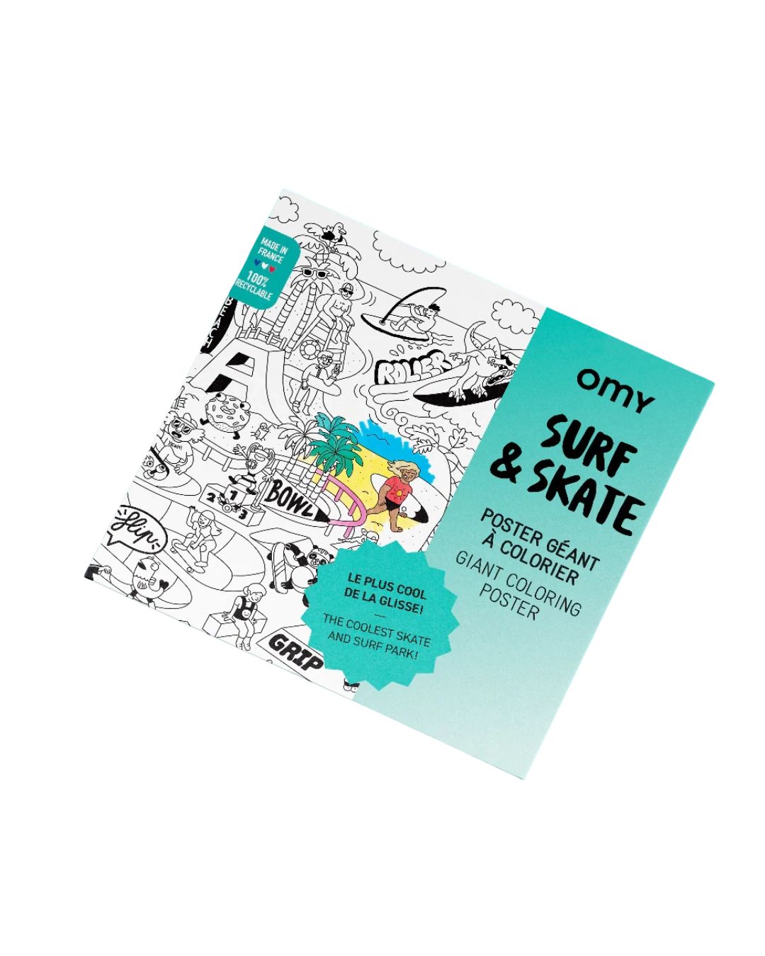 Omy - gigantyczna kolorowanka 100x70 Surf & Skate