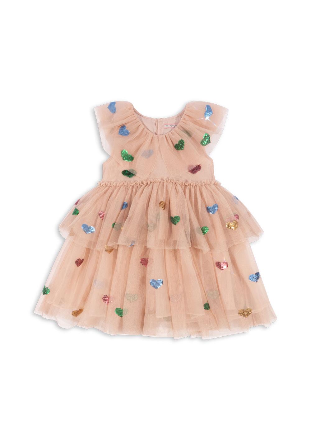 Konges Sløjd - tiulowa sukienka dziecięca Yvonne Fairy Dress Coeur Sequins