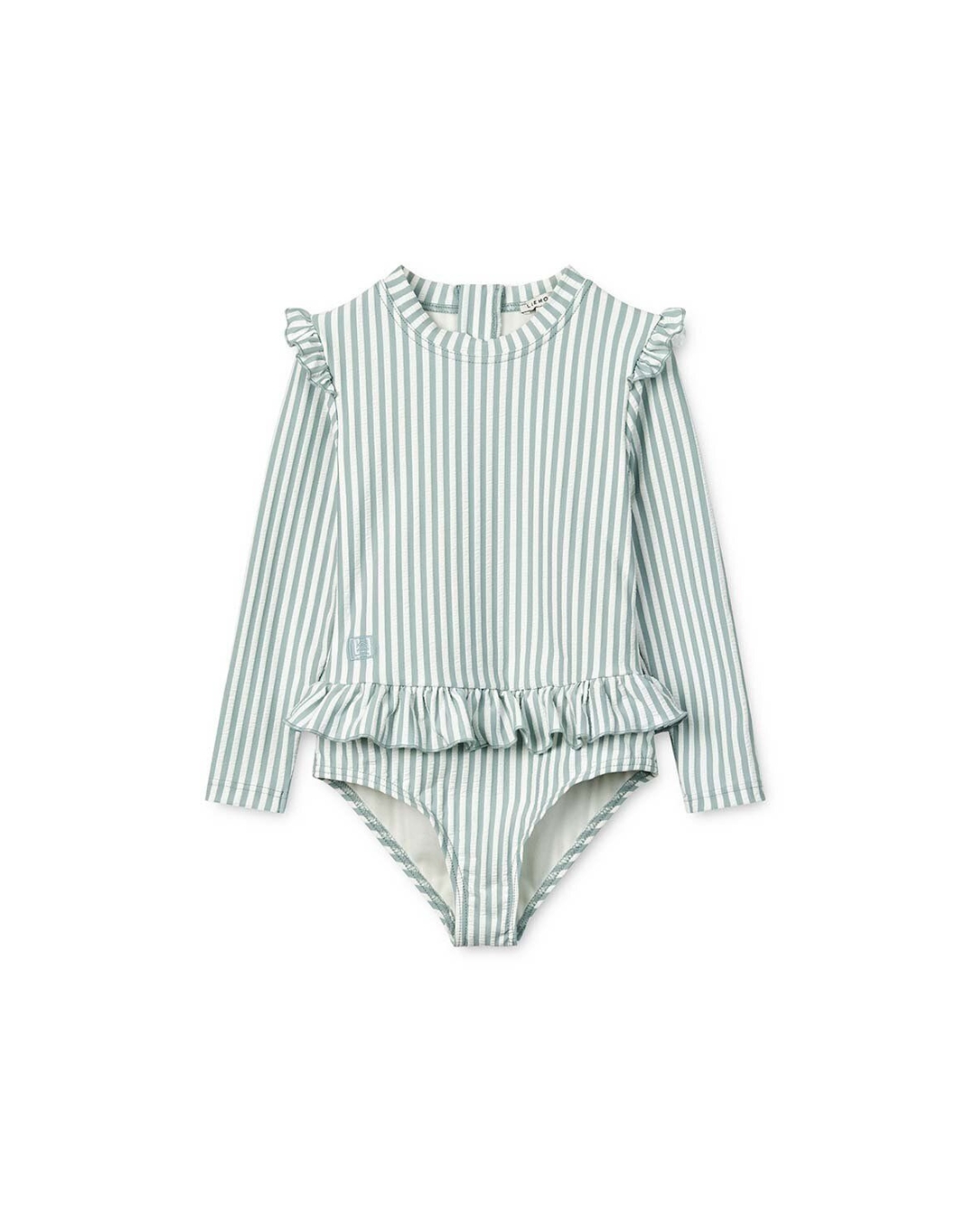 Liewood - kostium kąpielowy z długim rękawem UV Sille Seersucker stripe peppermint creme de la creme