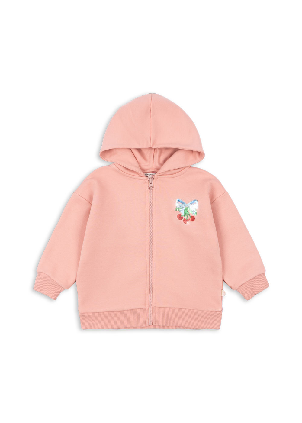 Konges Sløjd - bluza rozpinana Lou Sequin Sweat Zip Hood Mellow Rose