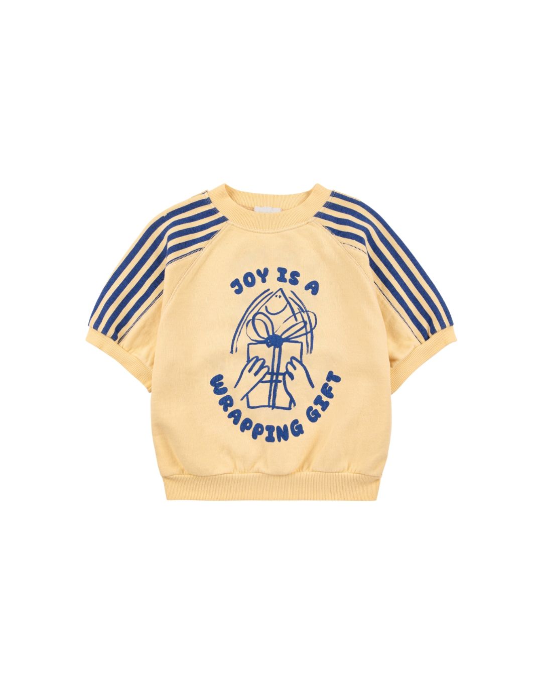 BOBO CHOSES - bluza dziecięca z rękawem 3/4 i napisem Joy Is A Wrapping Gift Light yellow