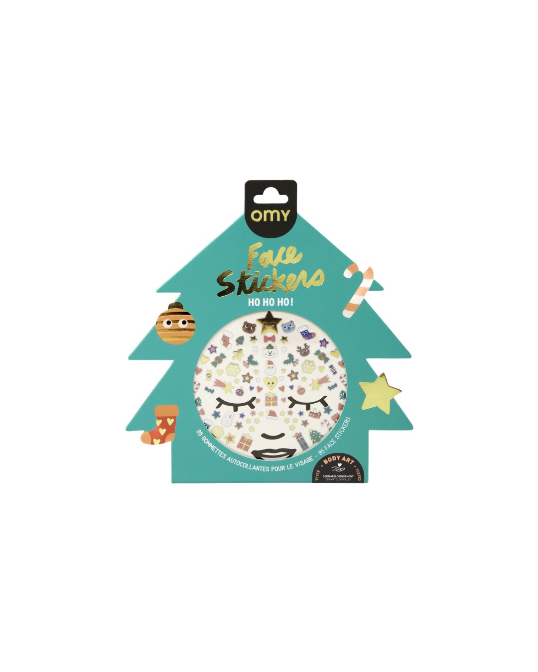 OMY - Naklejki do twarzy dla dzieci 85 sztuk Christmas OMY - Naklejki do twarzy dla dzieci 85 sztuk Christmas