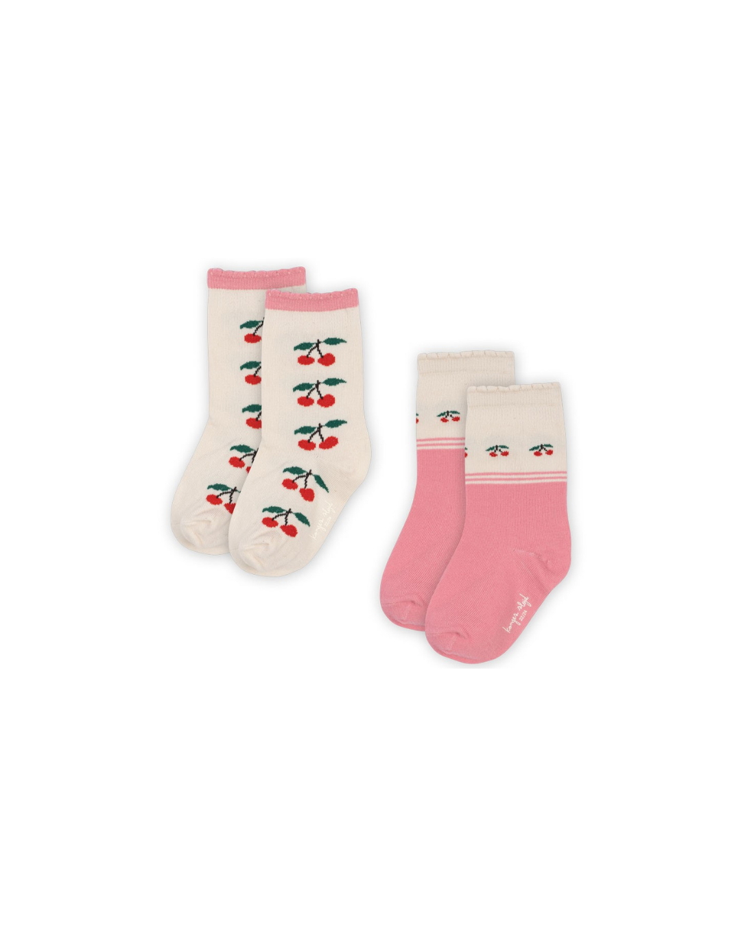 Konges Sløjd - skarpetki dziecięce 2-pak Jacquard Socks Cherry Mix