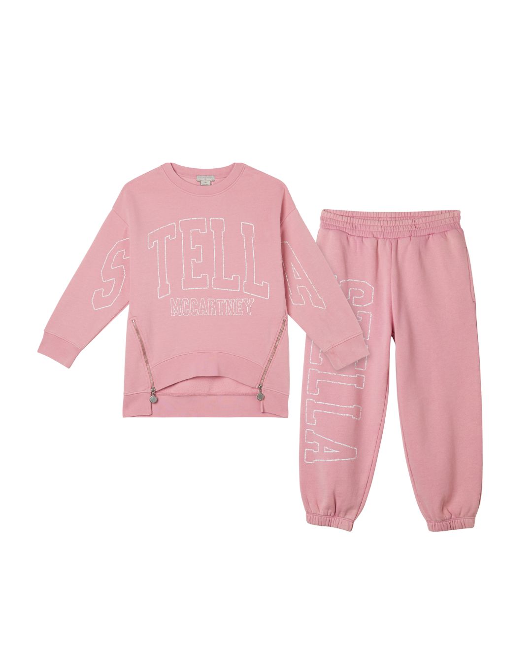 Stella McCartney - dres bawełniany z suwakami różowy