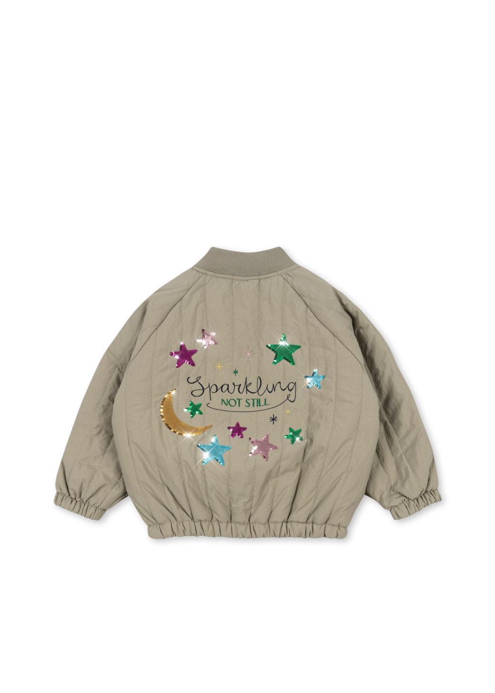 Konges Sløjd - pikowana kurtka bomberka Juno Sequin Bomber Jacket Laurel Oak