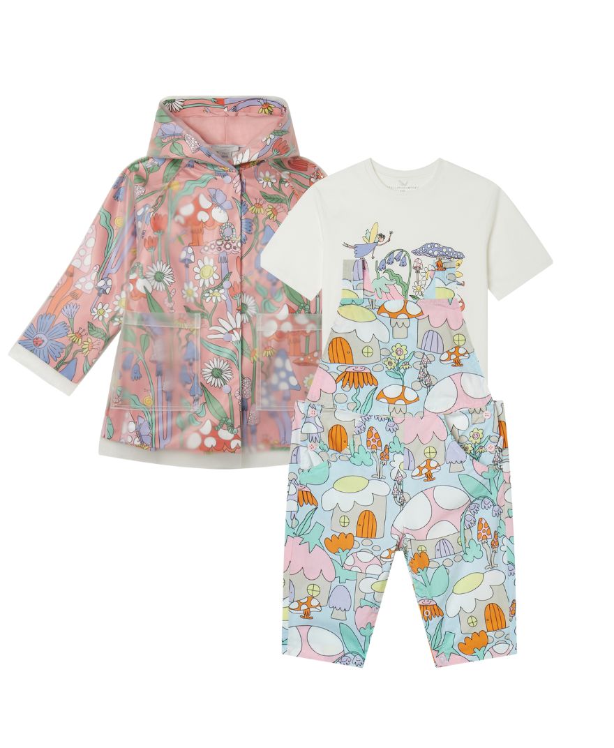 Stella McCartney - stylizacja przeciwdeszczowa dziewczęca Woodland