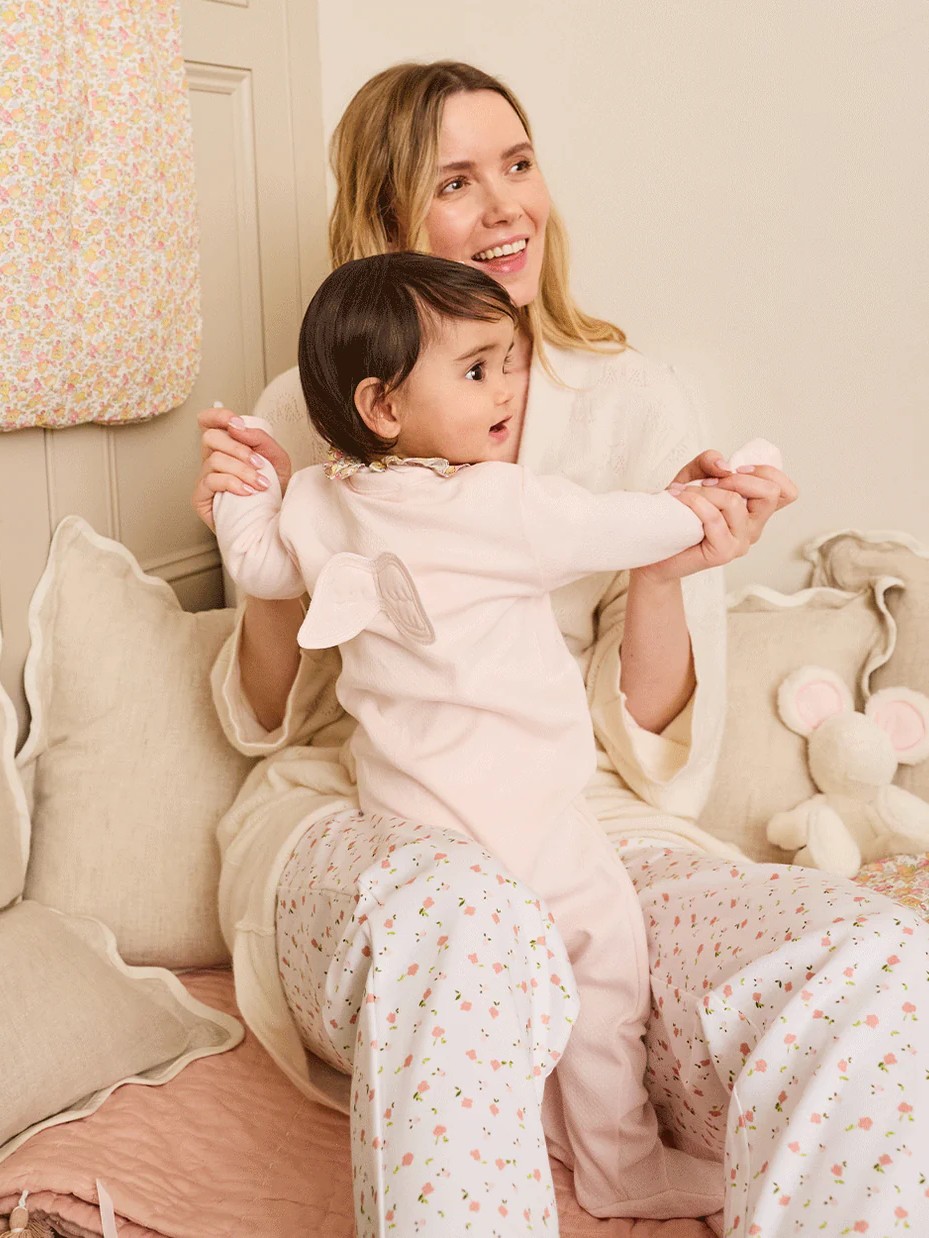 Pajacyk niemowlęcy Marie-Chantal Angel Wing Pointelle Różowy