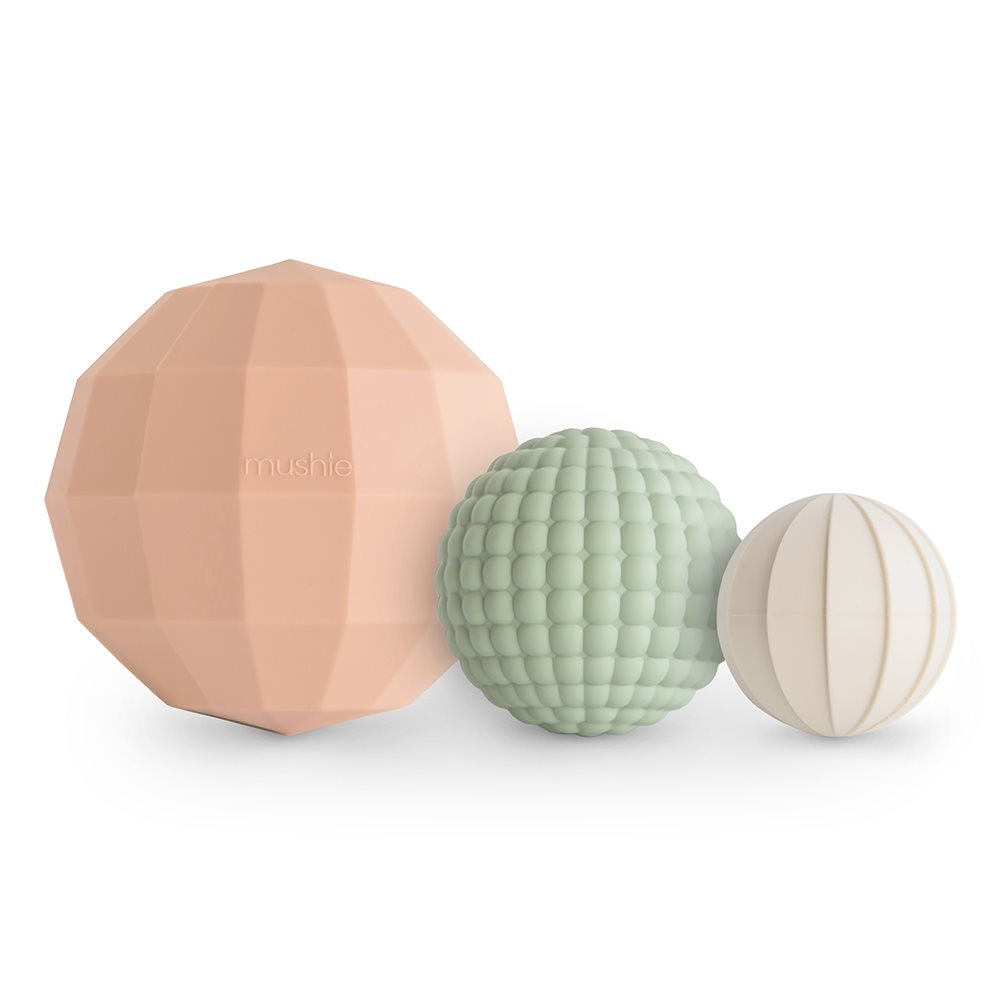 Mushie - silikonowe kule sensoryczne (Nesting Spheres) Blush