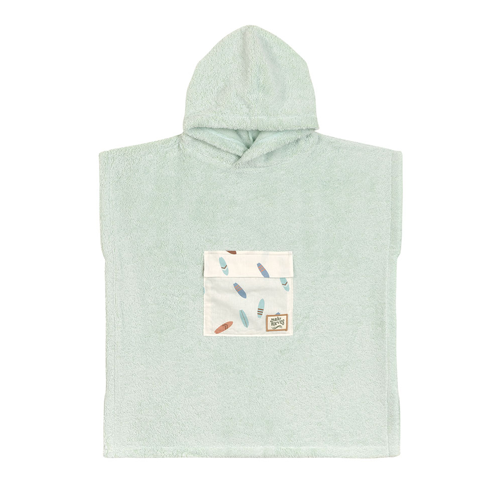 Lassig - ponczo kąpielowe dziecięce z kapturem LSF Terry Surf sea foam
