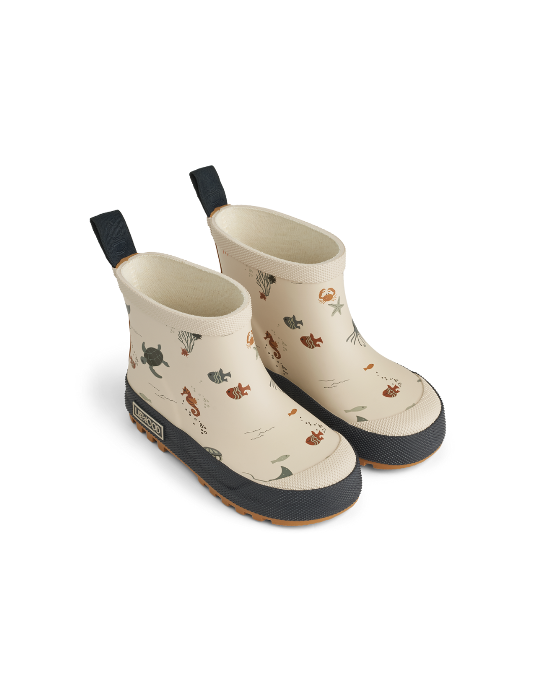 Liewood - kalosze przeciwdeszczowe dziecięce Tekla Printed Rainboot Sea Creature Sandy