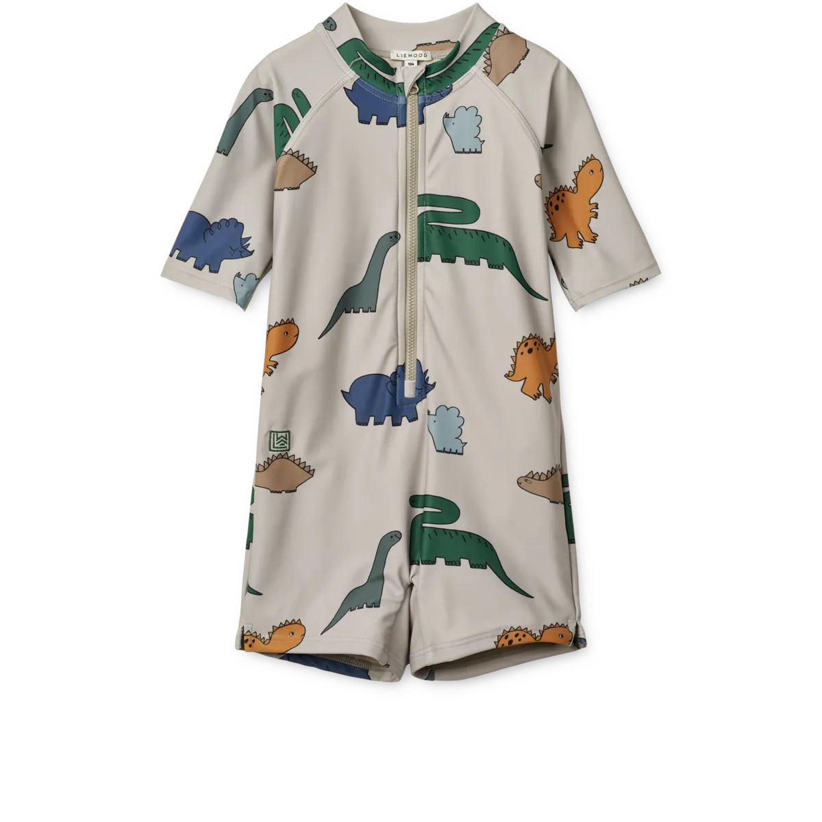 Liewood - kombinezon kąpielowy z krótkim rękawem UV Max Printed dinosaurs mist